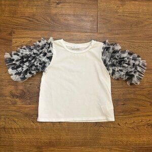 Fun & Fun ruffled tulle statement sleeves